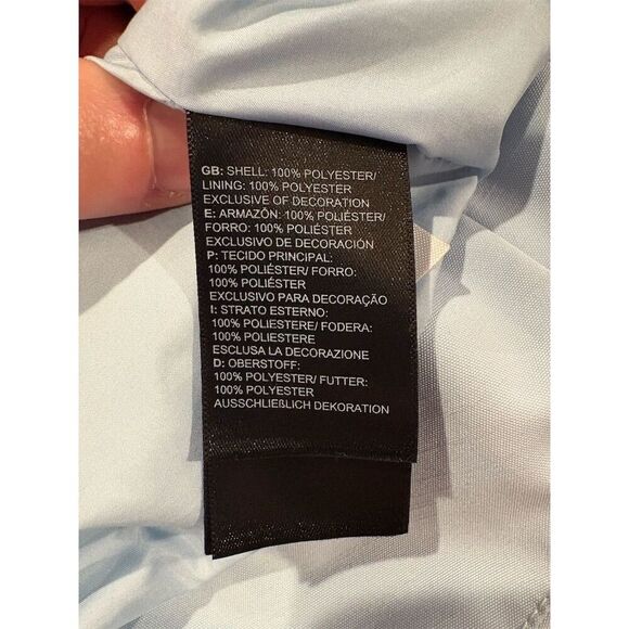 The North Face Women's Trench Coat Small Light Blue Hooded Long Jacket - Picture 11 of 12